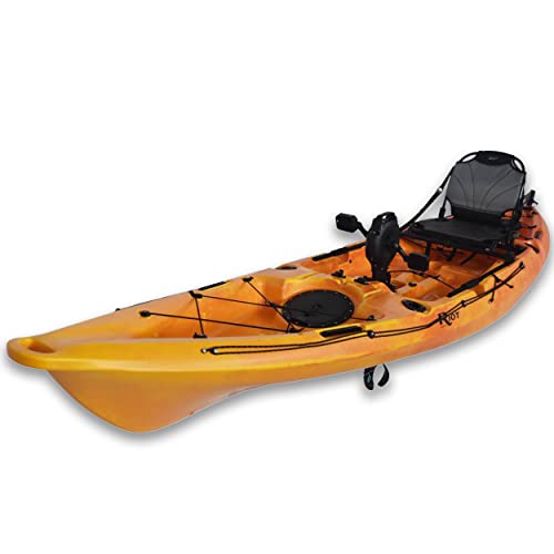Riot Kayaks Mako 12 Fishing Kayak with Impulse Pedal Drive Orange/Yellow