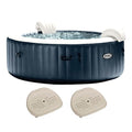Intex PureSpa Plus Portable Inflatable Hot Tub with Seats Blue