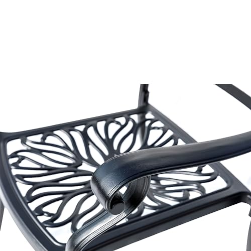 Hi-Line Gift Ltd Sleek Black Bistro Bliss Collection Cast Aluminium Patio Set Black