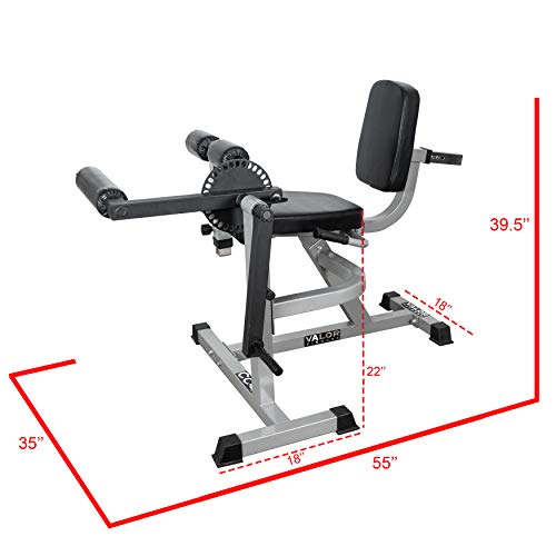 Valor Fitness Adjustable Leg Curl Extension Machine Grey CC-4