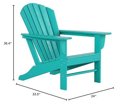 WestinTrends Dylan Adirondack Chairs Set of 8 All Weather Poly Lumber Outdoor Patio Turquoise