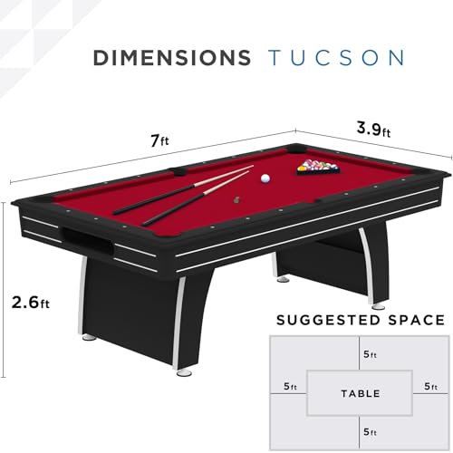 Fat Cat Tucson 7' Pool Table with Automatic Ball Return Red