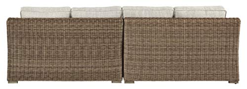 Signature Design by Ashley Beachcroft Outdoor Wicker Patio Loveseats Brown & Beige