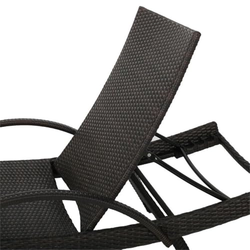 Afuera Living Outdoor Adjustable Wicker Chaise Lounge Set of 4 Brown