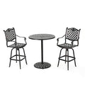 Christopher Knight Home Arlana Outdoor Cast Aluminum Bar Set 3-Pcs Shiny Copper Finish