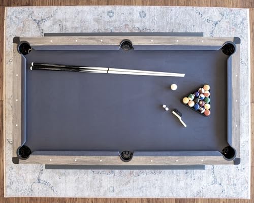 Chamberlain Game Tables Rocky Mountain Nights 7ft Pool Table with Benches and Dining Top Gray