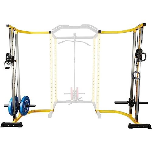 HulkFit Cable Crossover Weightlifting Pulley System Yellow