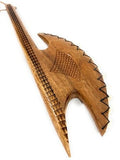 Tikimaster Single Axe Fijian Club 24 Inch Acacia Wood with Shark Teeth and Custom Etching