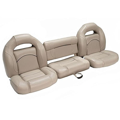 DeckMate 68" Bass Boat Seats Tan w/ Black Accent