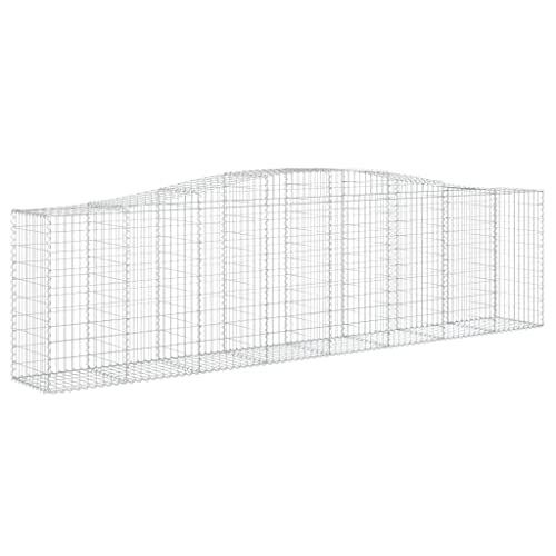 Arched Gabion Baskets 2 pcs 157.5"x19.7"x39.4"/47.2" Galvanized Iron White Black Other