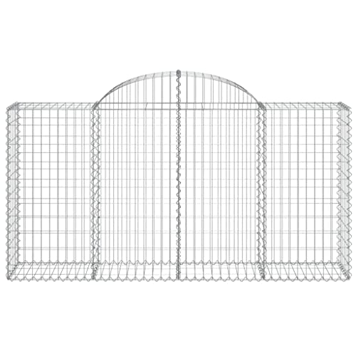 Arched Gabion Baskets 4 pcs Galvanized Iron Plant Pots Self-Watering Indoor Outdoor Gardening White Black