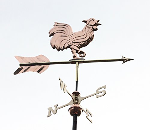 Accentua Olympia Cupola with Rooster Weathervane 24 in. Square 54 in. High White With Copper Roof