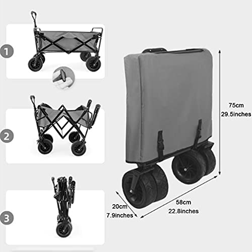 5sssallefaa Outdoor Folding Utility Wagon Cart with 4 Large Wheels Camouflage