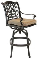 Patio Land Mandalay Outdoor Patio 4 Swivel Barstools 30" H Dark Bronze