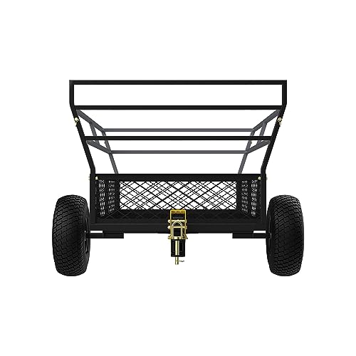 Gorilla Carts Rugged Outdoor ATV Trailer Utility Garden Cart 1400 lb Capacity Black