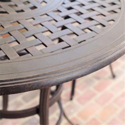 Christopher Knight Home Alfresco 37" Cast Aluminum Bar Set 3-Pcs Bronze