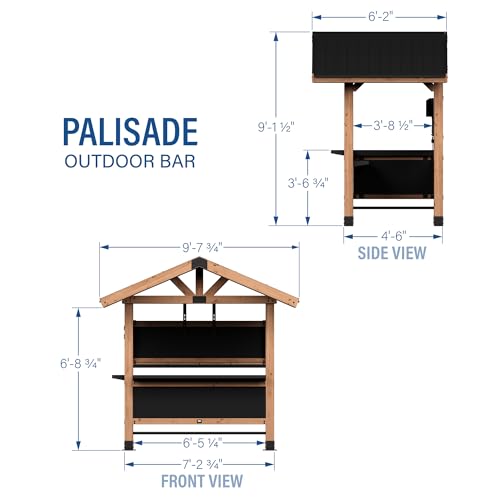 Backyard Discovery Palisade 9' x 6' Cedar Wood Outdoor Bar Set Light Brown