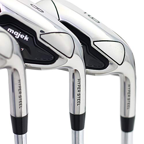 Majek K6 Iron Set +2 inch Over XL Big & Tall Men's 8-Piece Set Right Handed Steel Shaft Regular Flex Black