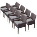 Afuera Living Contemporary Patio Dining Arm Chair Set of 8 Extra Gray Covers
