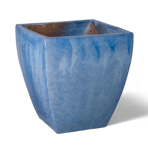 Emissary Square Stoneware Planter Blue 19" x 19" x 21