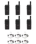 SR-Moto SL300-V-SC-99 VHF Digital DMR Display Radio with E346 Surveillance Headset 6 Pack