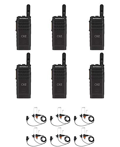 SR-Moto SL300-V-SC-99 VHF Digital DMR Display Radio with E346 Surveillance Headset 6 Pack