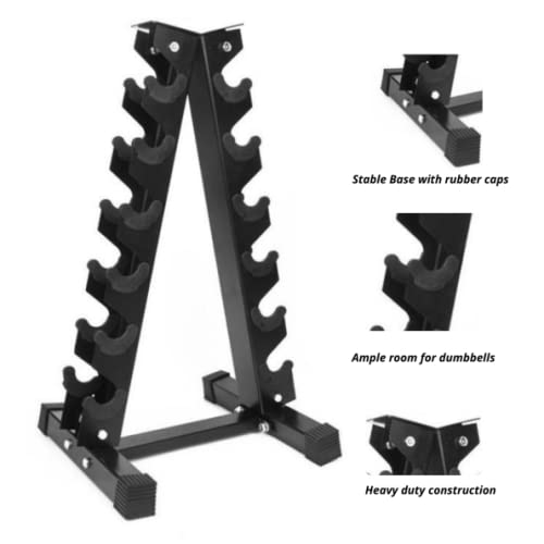 HAJEX Rubber Hex Dumbbell Heavy Weight Stack Black