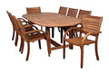 Amazonia Arizona 9 Piece Oval Outdoor Dining Set Eucalyptus