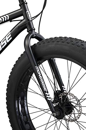 Mongoose Malus Fat Tire Mountain Bike 26-Inch Matte Black