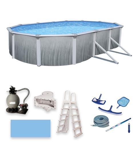 Blue Wave Martinique 12x24 Oval 52" Swimming Pool Metallic
