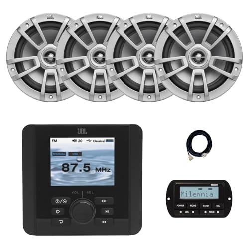 Enrock Marine JBL JAM5000N Marine Bluetooth Radio Receiver with Speakers Gray