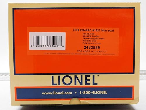 Lionel BTO CSX B&O ES44AC Non-Powered Diesel Engine O Gauge Multi Colored