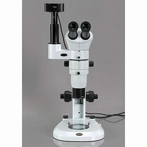 AmScope Digital Trinocular Stereo Zoom Microscope with 5MP Camera White