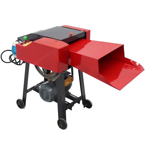 HQHAOTWU 6-Blade Hay Cutter Pulverizer Grass Silage Machine Red
