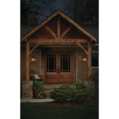 Kichler Argyle 15" LED Outdoor Wall Light with Clear Seeded Glass Weathered Zinc