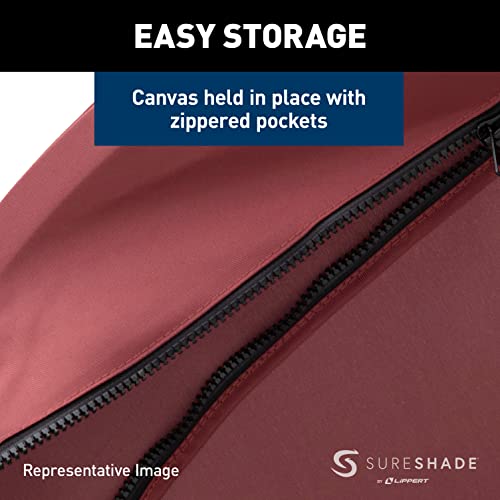 SureShade Power Bimini Electric Shade System for Pontoon Boats 92-102" Wide Burgundy Bimini/Silver Frame