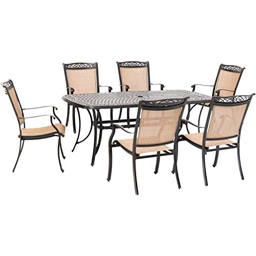 Hanover Fontana 7-Piece Patio Dining Set Tan