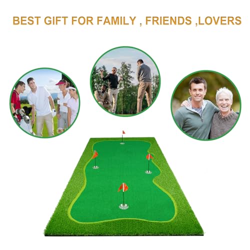 Facy Golf Putting Green Mat Indoor/Outdoor 5X10ft Green