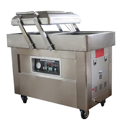 INTSUPERMAI Commercial Two Chamber Vacuum Sealer Stainless Steel Silver