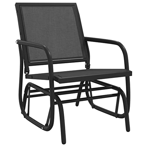 Xinxinxiang 3 Piece Garden Glider Set Outdoor Patio Furniture Black Textilene and Steel