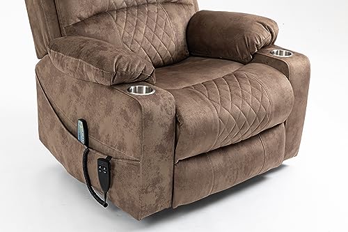 FANYE Electric Power Lift Chair with Massage and Heat, Brown V
