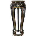 Red Lantern Hand Crafted Artisanal 36" Lacquer Plant Stand Black/Mother of Pearl