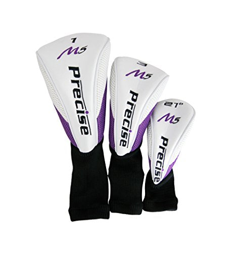 PRECISE Ladies Golf Clubs Set Titanium Driver Fairway Hybrid Irons Putter Bag Purple