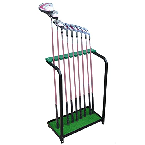 IxapA Freestanding Golf Club Display Stand Rack For Outside/Inside, Steel Golf Putter Rack For Family Club Placement, Golf Clubs Shelf Organizer Equipment Storage - Hold 9 Golf Clubs
