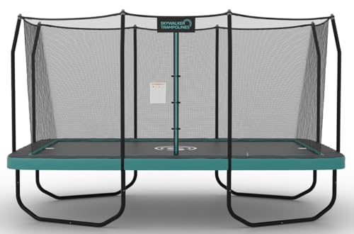 Skywalker Trampolines 9 x 15 FT Round Trampoline with Safety Enclosure Net Black