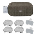 Bestway SaluSpa AirJet Inflatable Square Hot Tub 140 Jets with Seats & Headrests Brown