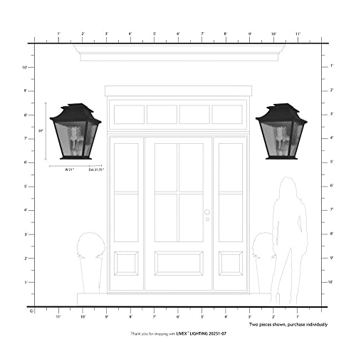 Livex Hathaway 6-Light Outdoor Wall Lantern Black