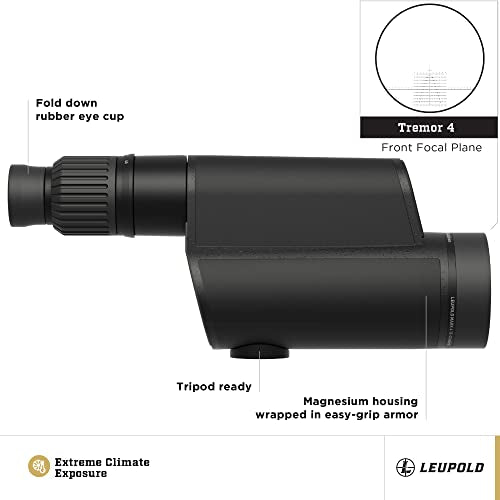 Leupold Mark 4 12-40x60mm Black Tremor 4 Spotting Scope Black