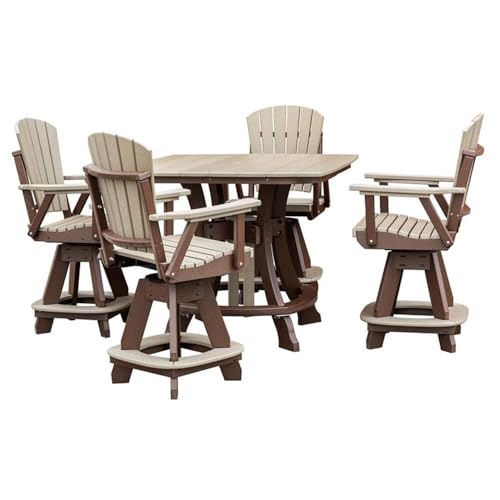 American Furniture Classics Five Piece Square Counter Height Dining Set Weatherwood/Tudor Brown