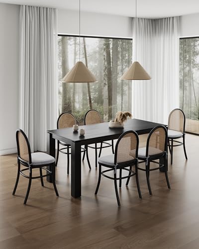 Manhattan Comfort Paragon Rattan Wicker Cane Side Outdoor Dining Chair Set of 4 with Grey Cushions